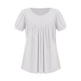 thumbnail image 7 of Uaswgudfs Women's Summer Resort Tunic Blouse - Crew Neck Short Sleeve with Banded Hem Relaxed Fit Casual Shirt, 7 of 7