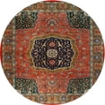 thumbnail image 1 of Ahgly Tapis Rond Traditionnel Persan Marron pour Intérieur, 4 Pieds Rond, 1 of 6