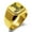 Gold, variant on Stainless Steel Thor's Hammer Mjolnir Celtic Engraved Square Adult Flat Male Signet CZ Ring