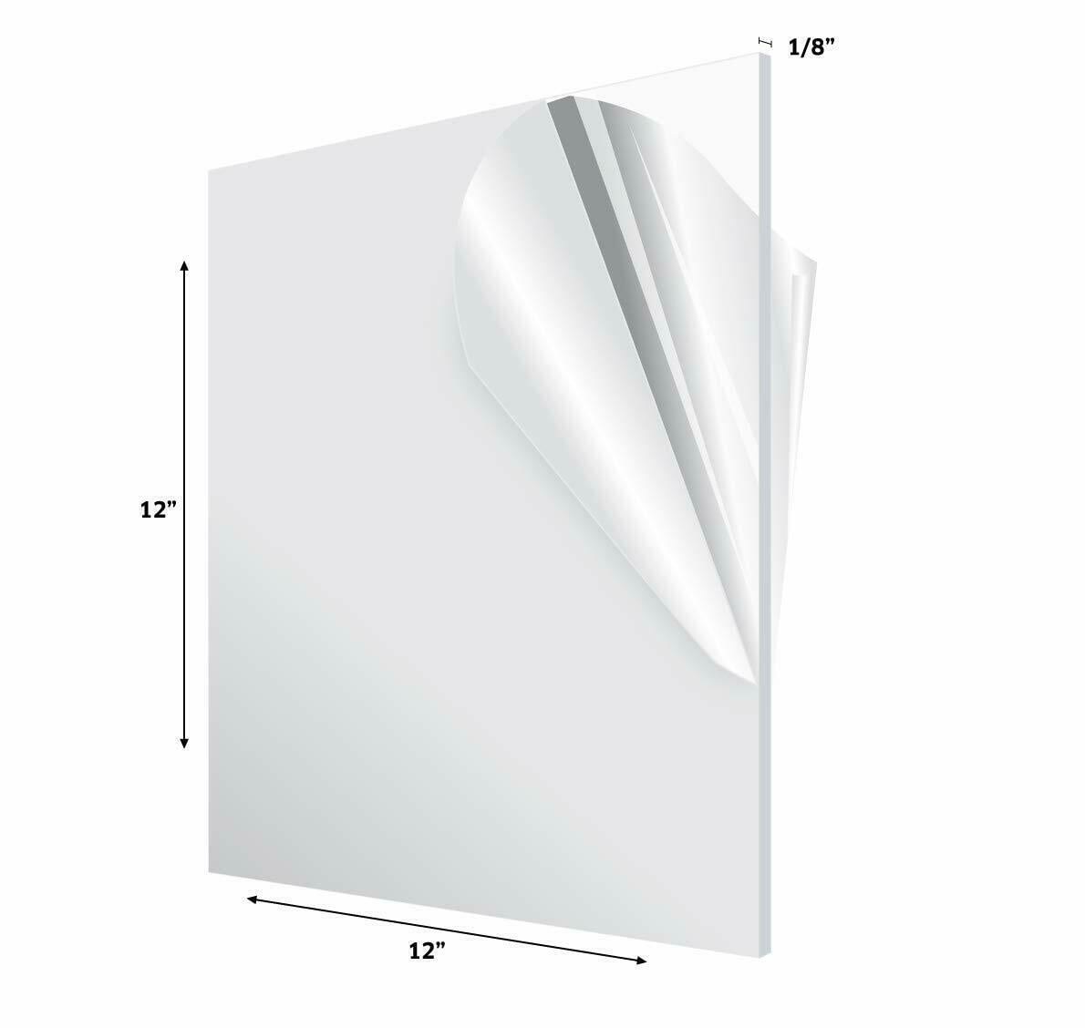 Transparent Blue 12x12/" Acrylic Plexiglass Sheet AZM Displays 12mm SALE 1//2/"