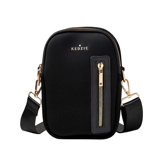 Kedzie Women's Neoprene Convertible Sling Bag with Adjustable Strap, Black
