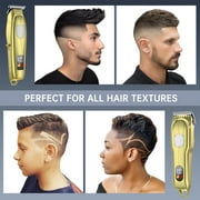 Hair Clippers for Men, Professional Cordless Beard Trimmer Set, Rechargeable Barber Hair Cutting Grooming Kit & Zero Gap T-Blade Trimmer Combo with LED Display, 13 Premium Guards for Men Family Gift