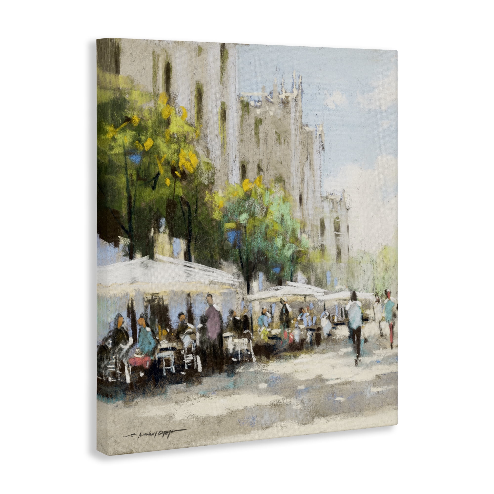 Stupell Industries Street Cafe on Boulevard Canvas Wall Art, design by Anthony Orme