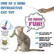 Clean Litter Club Magnetic Cat Fishing Toy-5 Catnip Teaser Toys Fish Feather & Ball with Bell