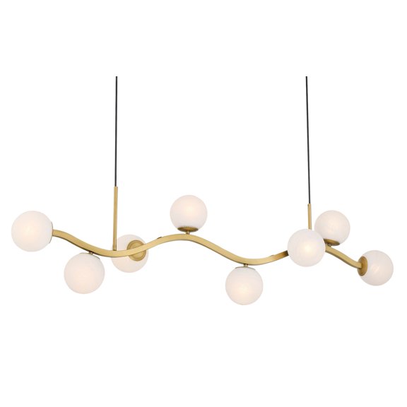 Minka Lavery 3747-732 Curven 8 Light 54" Long Abstract Linear Chandelier - Brass