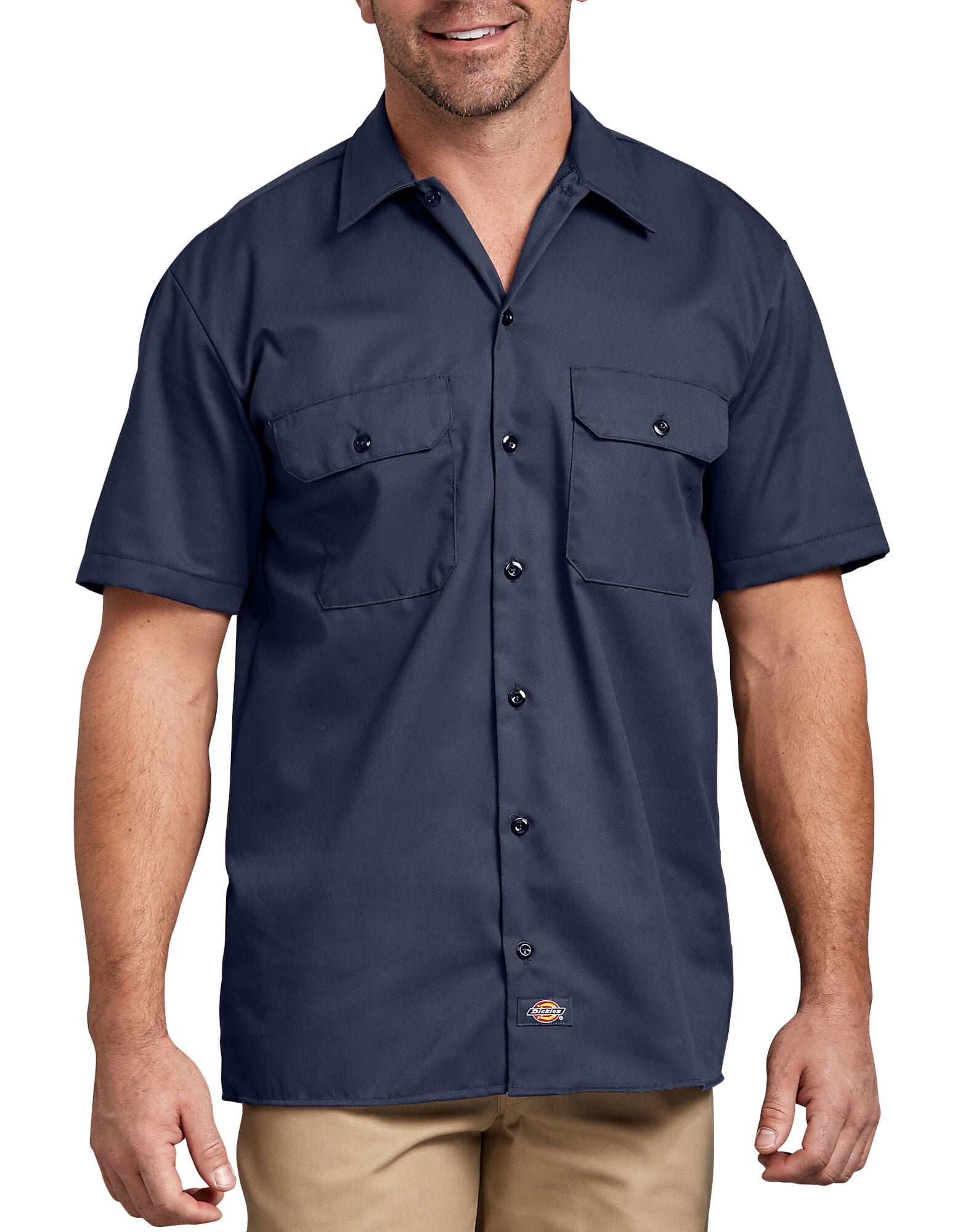Dickies Mens Big-Tall Short-Sleeve Work Shirt,Charcoal XLT 