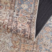 BoutiqueRugs Washable Red Medallion 10ft Runner Rug Traditional Light Blue Charcoal Orange Yellow Off White Eira Hallway Kitchen Corridor Stairway Laundry Room 2'7 x 10' Easy Clean Stain Resistant