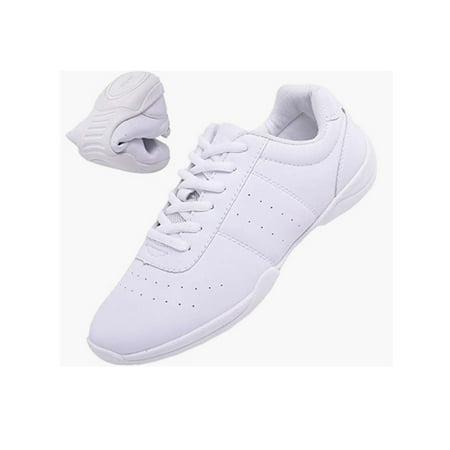 

Eloshman Cheer Shoes Big Kids Girls White Cheerleading Shoes Athletic Sport Training Competition Tennis Sneakers White 3Y