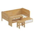 thumbnail image 5 of Wooden Twin Size Daybed with Storage Shelves and Lockers, Multi-functional Bed with Study Desk and Matching Stool, Natural, 5 of 8