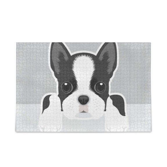 500 Piece Jigsaw Puzzle for Adults Cute Puppy Thick Wood-Paper Composite with Letter on Back Tight Interlock Challenging Home Decor Family Game Gift