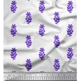 thumbnail image 1 of Soimoi Satin Silk Fabric Leaves & Floral Block Print Sewing Fabric Yard 42 Inch Wide, 1 of 3