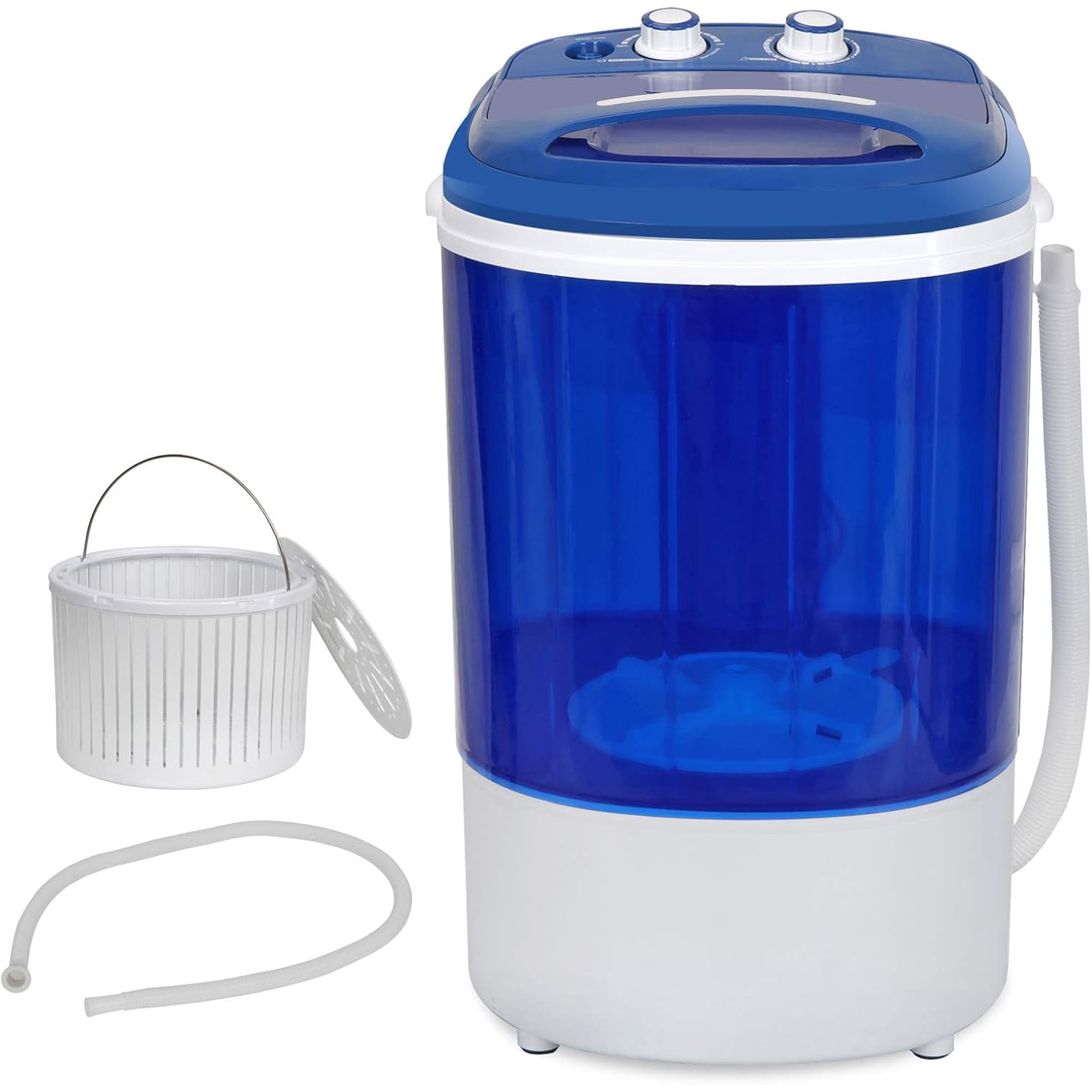 Alpinel Portable Mini Washing Machine, 5.7 lbs Capacity Washer and Spinner Combo Semi-Automatic Compact Laundry Machine for Apartment, RV, Dorm, Bathroom, Blue
