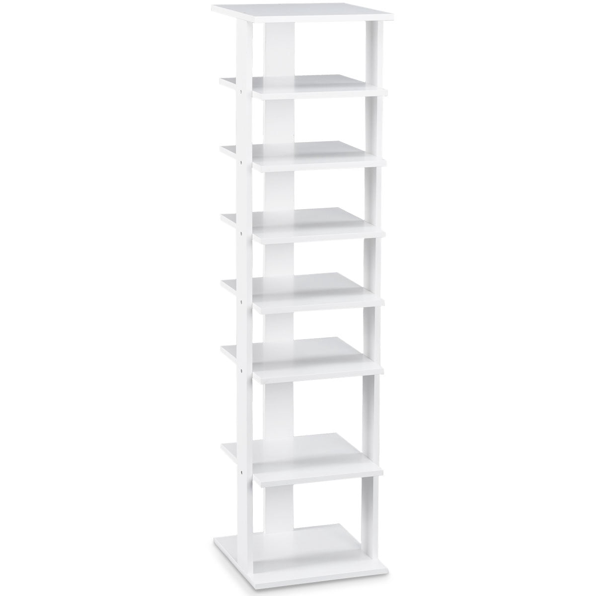 Topbuy 7-Tier Shoe Rack Free Standing Shelving Storage Organizer White