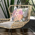 thumbnail image 2 of Amrita Sen Friendship Bouquet Throw Pillow with Removable Cover in White Green Peach Indigo 20x20, 2 of 5