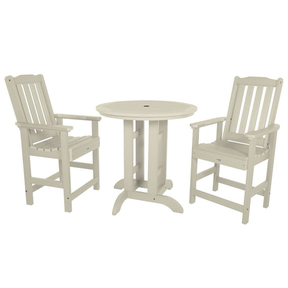 Highwood's 36" Round 3-pc Lehigh Dining Set - Counter Height, Outdoor, Eco-friendly, Synthetic Wood