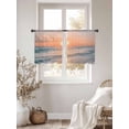thumbnail image 4 of Ocean Sunset Semi Sheer Curtains 54 Inch Length 2 Panels Set, Summer Beach Shore Sky Sun Scenery Sheer Kitchen Curtain Privacy Voile Window Curtain for Living Room Bedroom Rod Pocket Drapes, 4 of 7