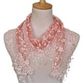 thumbnail image 1 of Foulard Triangle Transparente à Franges en Dentelle Ajourée Florale pour Femmes X2H1, 1 of 8