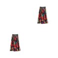 thumbnail image 3 of Faldas con cintura elástica de fibra para mujer Minnieouse largas plisadas estampado de verano rojo Talla única 2Conjunto, 3 of 6