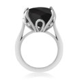 thumbnail image 3 of Gem Stone King 925 Sterling Silver Black Onyx and White Diamond Engagement Ring for Women (8.27 Cttw, 14MM Cushion Checkerboard, Size 7), 3 of 4