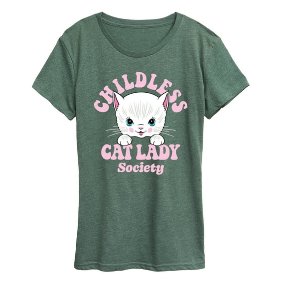 Instant Message - Childless Cat Lady Society - Women's Short Sleeve Graphic T-Shirt
