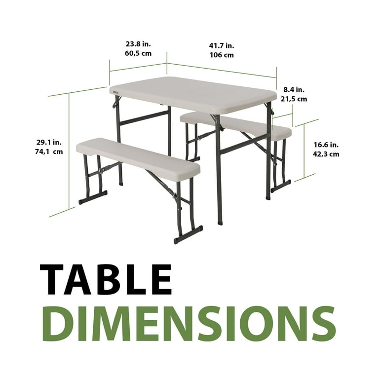 Lifetime Folding Polyethylene Picnic Table with Benches, 80373