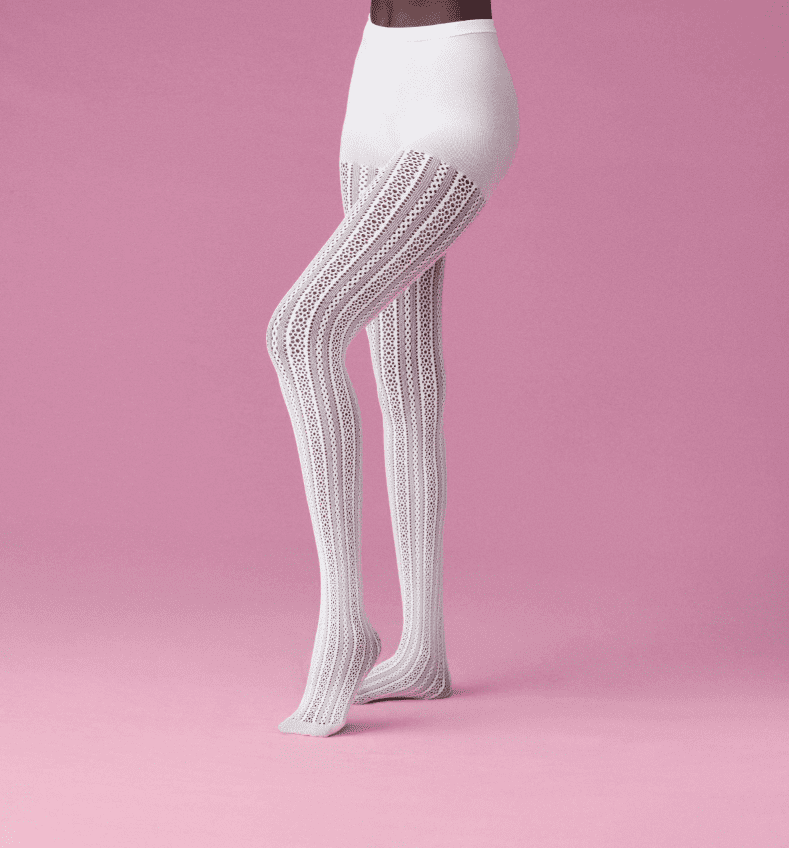 Joyspun Women's Delicate Pointelle and Opaque Tights, 2- Pack, Sizes S-3XL