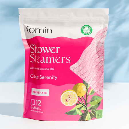 Fomin Aromatherapy Shower Steamers - Citrus Serenity –12 Count Shower Tablets with Essential Oils for Relaxation, Energy & Stress Relief | Self-Care Gift for Women & Men, Spa-Like Experience at Home
