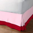 thumbnail image 2 of D.N.G. BEDDINGS 1 Piece Split Corner Two Tone Tailored Bed Skirt, Full Size 6 Inch Deep Pocket, 800 Thread Count, 100% Egyptian Cotton, Solid Light Pink/Red Color., 2 of 3