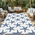 thumbnail image 3 of Fsddascl Navy Blue Beach Starfish Outdoor Rug for Patio/Deck, Non-Slip Large Area Rug 4 x 6 Ft, Summer Ocean Nautical Coastal Indoor Outdoor Rugs Washable Area Rugs, Reversible Camping Rug Carpet, 3 of 5