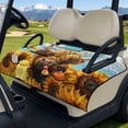 thumbnail image 3 of Pzuqiu Highland Cow Sunflower Quilted Golf Cart Seat Cover - 2-Person With Pockets, Non Slip Universal Fit for Golfers, 3 of 8