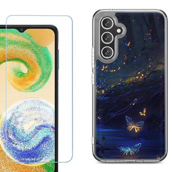 Phone Case for Samsung Galaxy A17 5G, with Screen Protector, by OneToughShield - Fireflies Butterfly