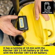 Karcher Cordless Shop Vacuum Wet and Dry, WD 2-18, Blower Function, 3.2 Gallon - Tool Only