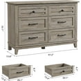 thumbnail image 2 of 6-Drawer Dresser, 47" Wide Wood Storage Chest with Smooth Gliding Drawers – Freestanding Closet Organizer for Bedroom, Living Room, Entryway, MDF Frame & Water-Resistant Finish", 2 of 7