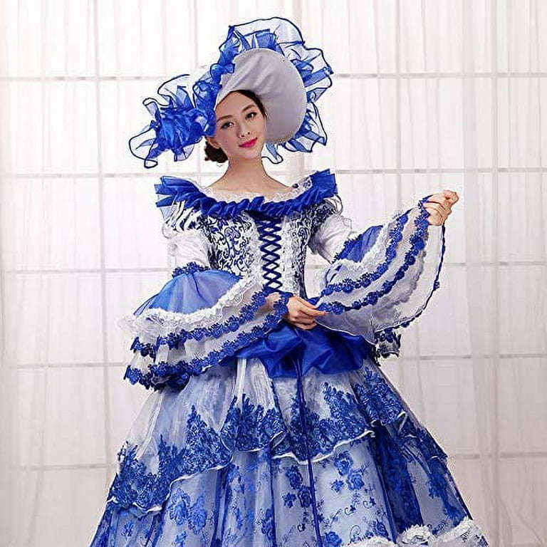 what nail color goes with royal blue dress Royal Blue Marie Antoinette Renaissance Dress  Carmen Creation