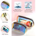 thumbnail image 4 of 2 PCS Kit Holographic Makeup Bag Soft Plastic Vanity Pouch Transparent Multicolor Luxury Storage Cosmetic Bag, 4 of 5