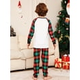 thumbnail image 5 of Family Matching Christmas Pajamas, Baby Romper/Elk Print Long Sleeve Tops and Plaid Pants Sleepwear Set, 5 of 10