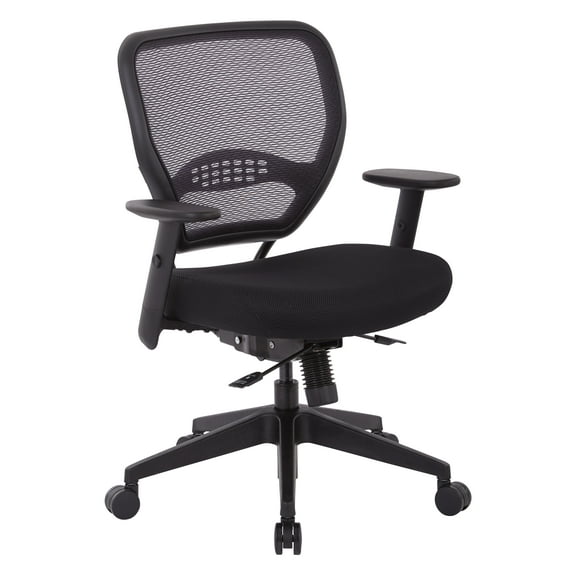 SPACE Seating Air GridÂ® Back and Black Mesh Seat, Adjustable Angled Arms, Seat Slider and Angled Nylon Base