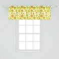 thumbnail image 2 of Ambesonne Abstract Valance Pack of 2, Circular Round Forms Art, 54"X18", Lime Green Ginger and White, 2 of 4