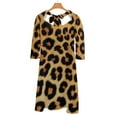 thumbnail image 6 of Leopard Print Texture Background Sweetheart Knot Flared Dress Fashion Design Large Size Loose Dress Spring Summer Women Dress, 6 of 9