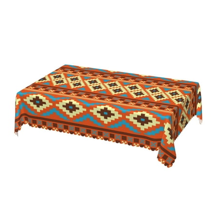 

DouZhe Rectangular Tablecloth Retro Tribe Aztec Geometry Table Cloth for Kitchen Dinning Tabletop 72 x 54 Waterproof Polyester Table Cover