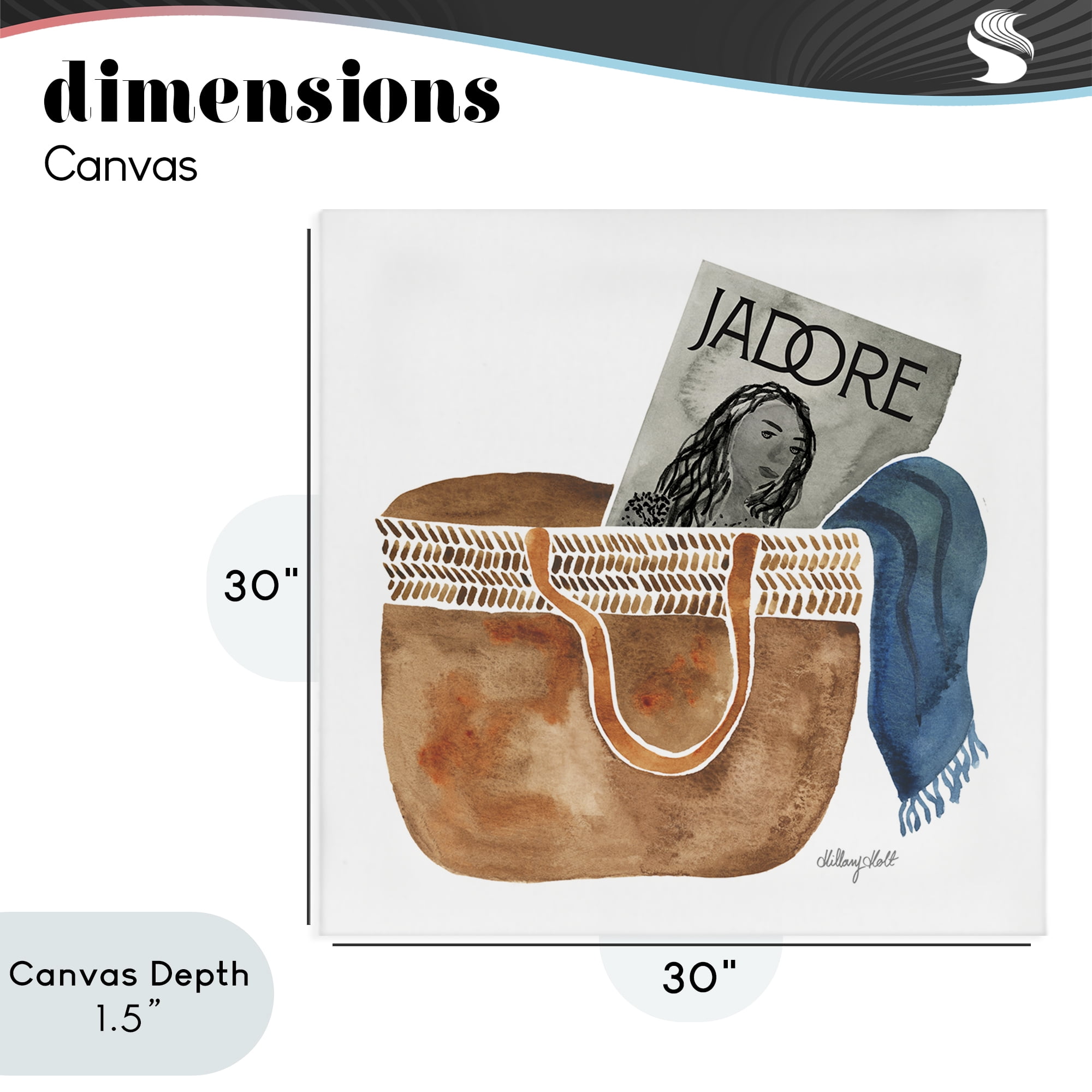 Stupell Industries Tote & Fashion Magazine Canvas Wall Art, design by Hillary Holt