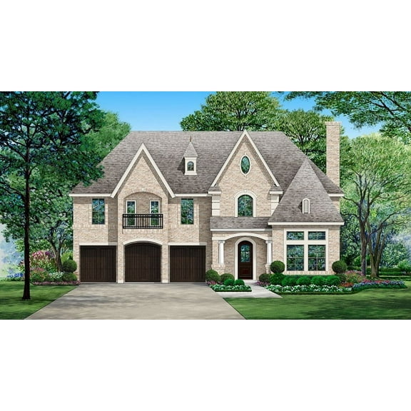 015-1111: Luxury Traditional 5 Bed, 5 Bath Luxury Home Plan, 5104 Sq Ft: Full Blueprints with License to Build by Home Plan Marketplace - Lesuto