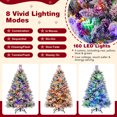 thumbnail image 4 of FONIRRA 4.5 ft Pre-lit Artificial Christmas Tree Flocked Hinged Xmas Tree W/8 Modes 160 Lights 472 Branch Tips, 4 of 7
