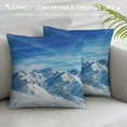 thumbnail image 3 of Orinice Mountains Snow Skiing Graphic Decorative Cushion Throw Pillow Cover Winter Aesthetic Home Decor 1PC 18x18in, 3 of 5