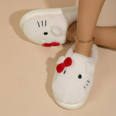 

Sanrio Hello Kitty Slippers Anime Cute Student Plush Cotton Slipper Room Decor Bathroom Accessories Y2K Cotton Shoes Kawaii Gift