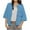 Blue, variant on hotojiny Jackets for Women Summer Lightweight 3/4 Sleeve Coats Trendy Button down Workout Tops Streetwear with Pockets