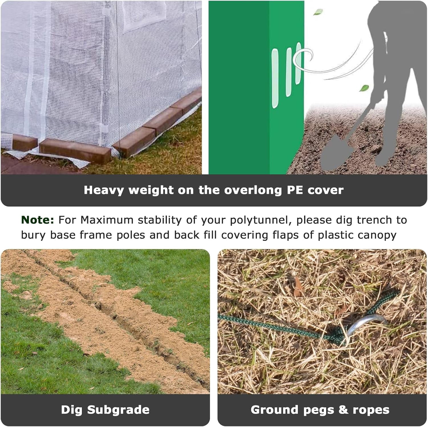 NAWAY 10'x7'x7' Outdoor Walk-in Greenhouse,Watering System,1 Zipper Door,6 Roll-up Windows,Thickened Galvanised Steel ,White