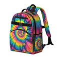thumbnail image 2 of Colorful Rainbow Tie Dye Spiral Pattern Backpack for School,Cute School Bag,Schoolbag with Adjustable Shoulder Straps & Padded Back,15.25"x11.5"x5.25", 2 of 5