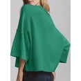 thumbnail image 4 of Jersey Saodimallsu de punto verde de manga corta para mujer, 4 of 5