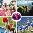 thumbnail image 6 of PET Cheerleading Pom Poms with Handle for Sport Team Spirit Fun Dance Stage Events, Purple Golden 2 Pack, 6 of 6